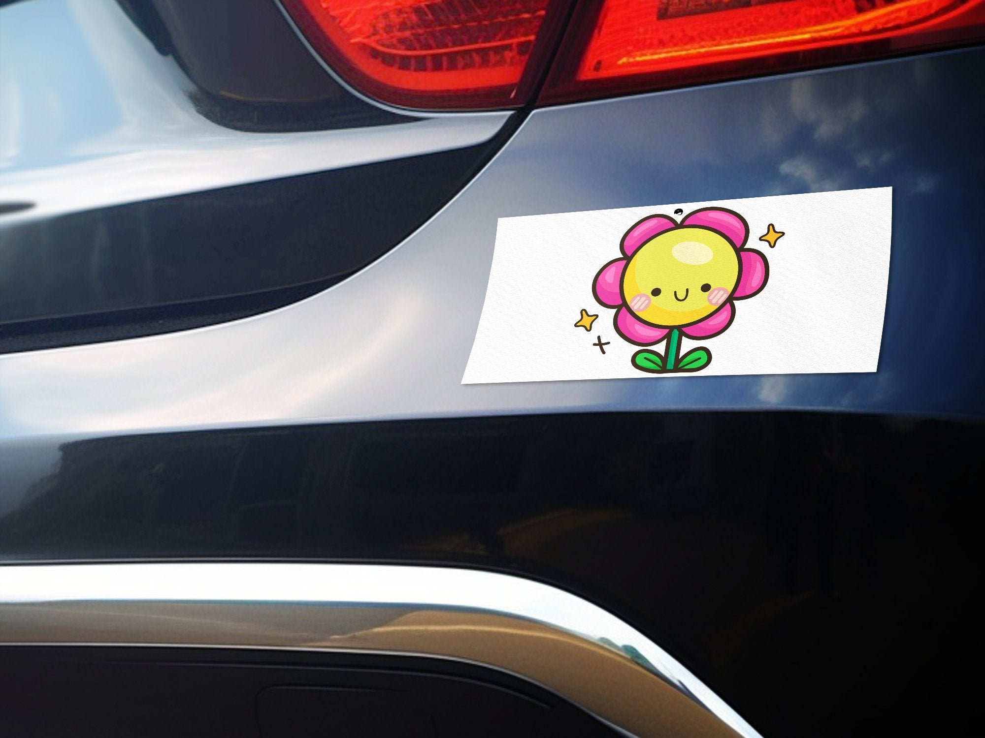 Bumper Stickers Happy Flower