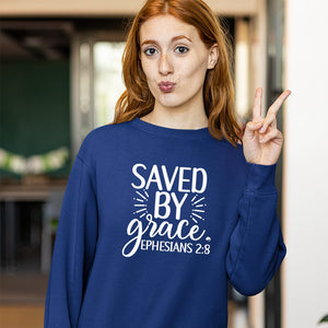 Sweatshirt Unisex Saved By Grace Ephesians