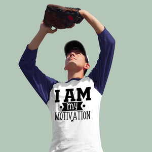 Unisex Sleeve Baseball Tee I Am My Motivation