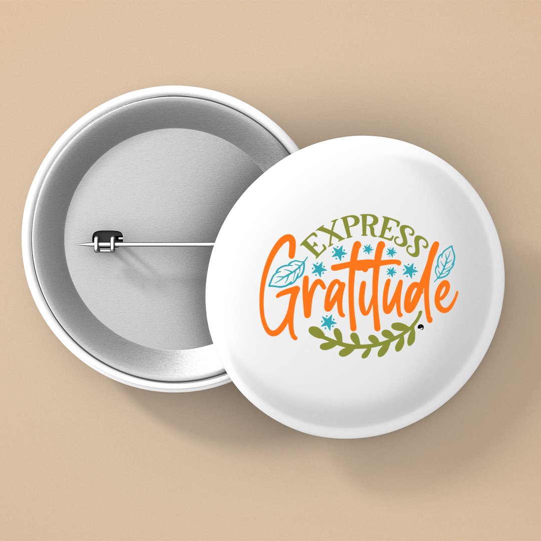 Pin Buttons Express Gratitude