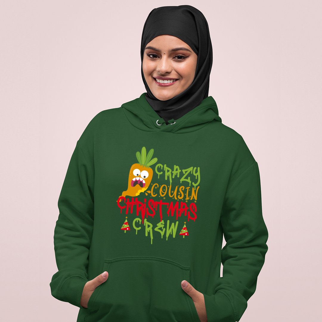 Hoodie Unisex Crazy Cousin Christmas Crew