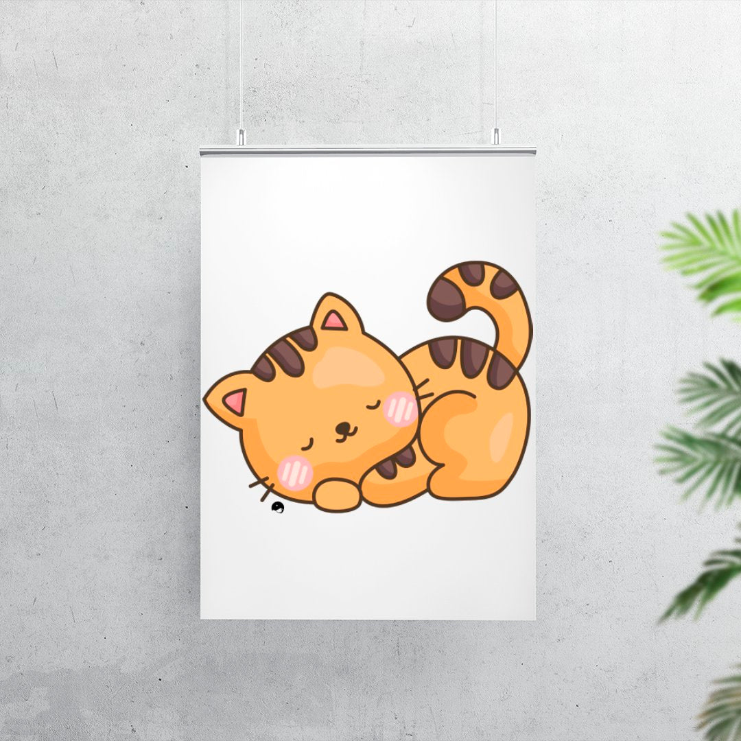 Matte Vertical Posters Cute Cat