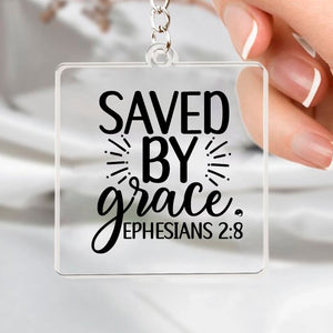 Keychain Saved By Grace Ephesians