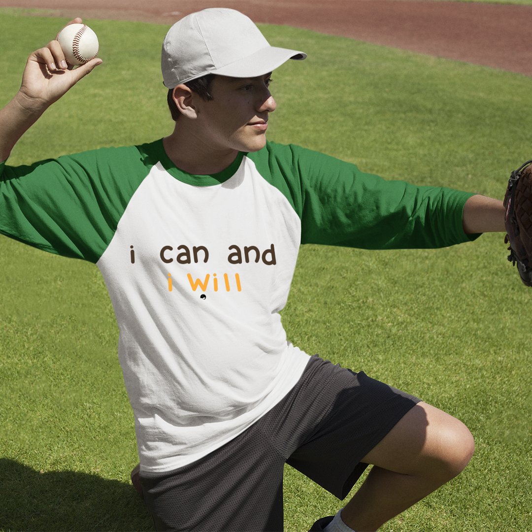 Unisex Sleeve Baseball Tee I Can And I Will