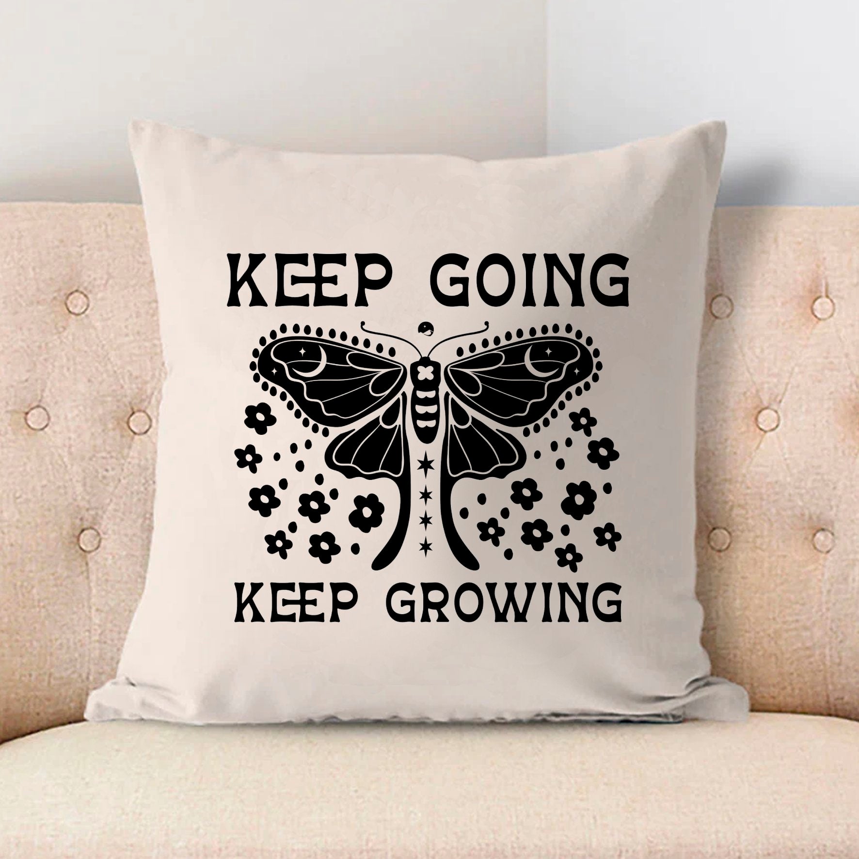 Pillow Case Keep Going Keep Growing