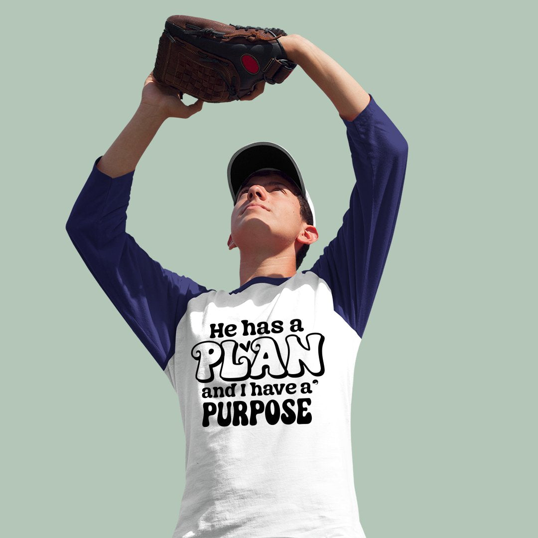 Unisex Sleeve Baseball Tee He Has A Plan And I Have A Purpose