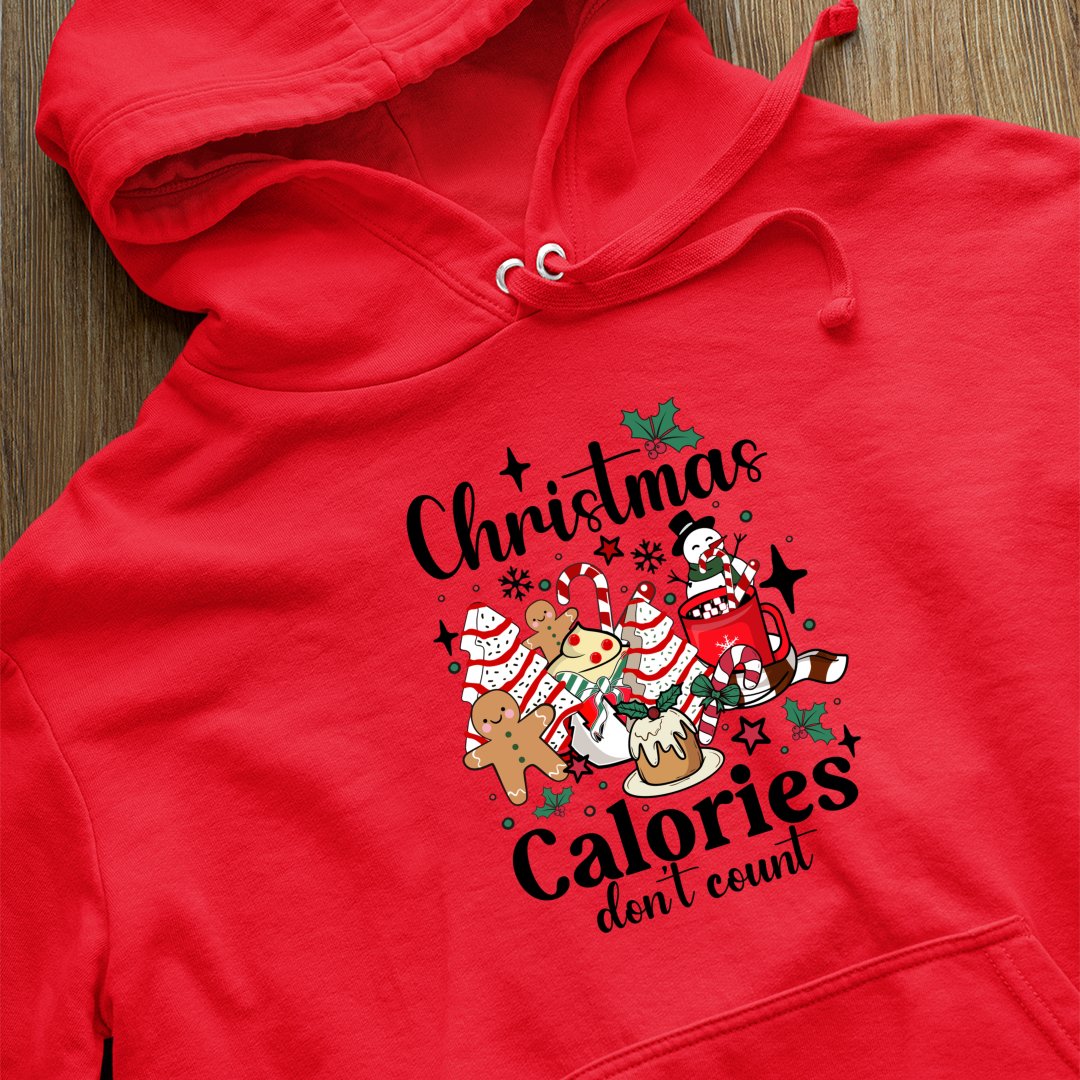 Hoodie Unisex Christmas Calories Don't Count Funny Retro Christmas Coffee