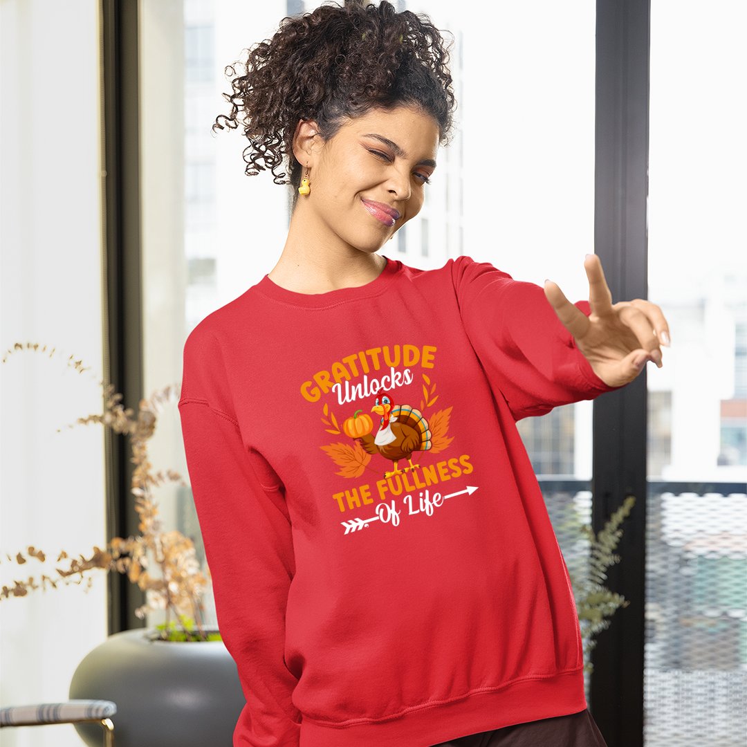 Sweatshirt Unisex Gratitude Unlocks The Fullness Of Life