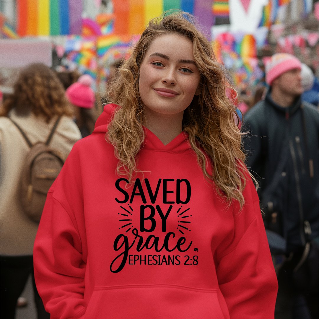 Hoodie Unisex Saved By Grace Ephesians