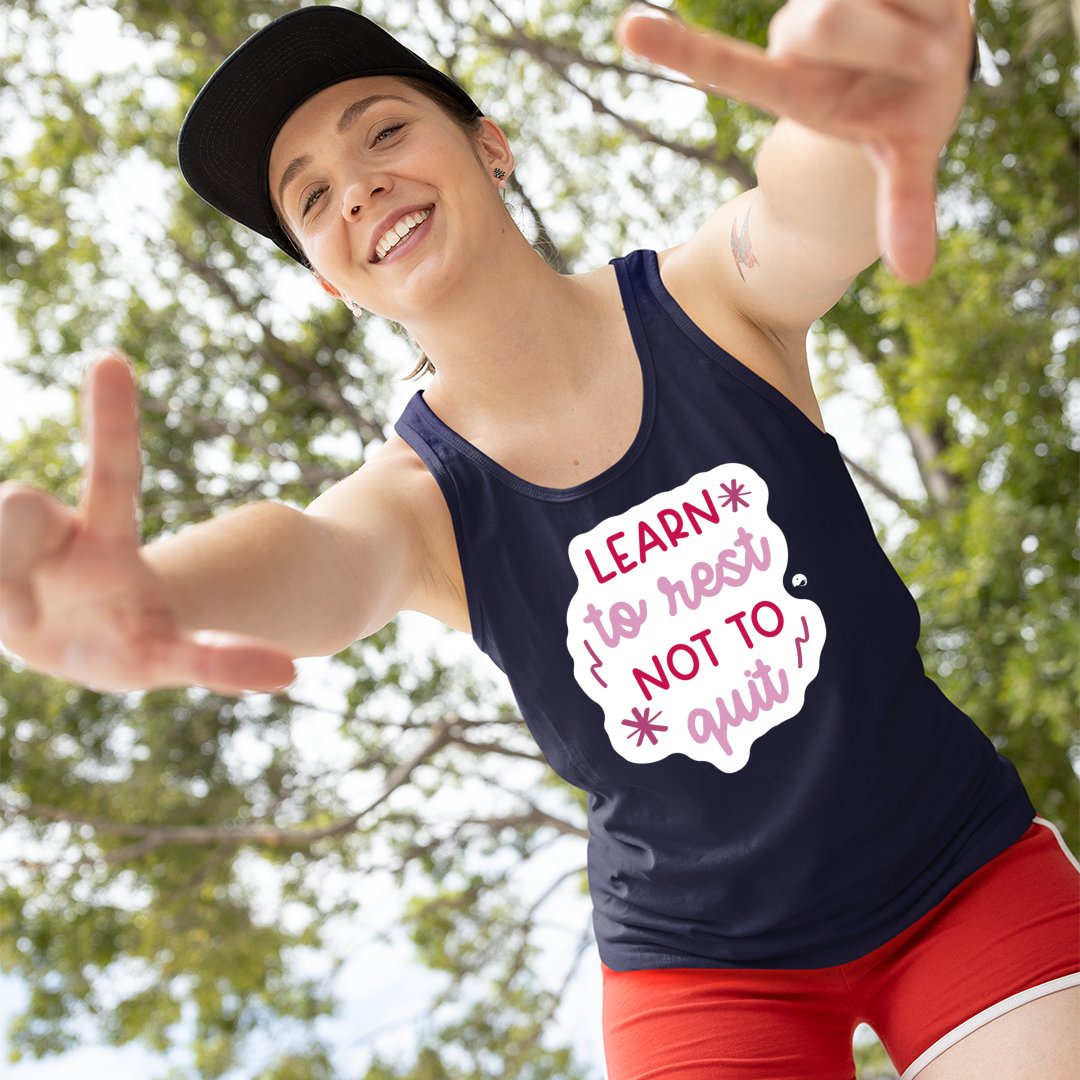 Unisex Jersey Tank Learn To Rest Not To Quit