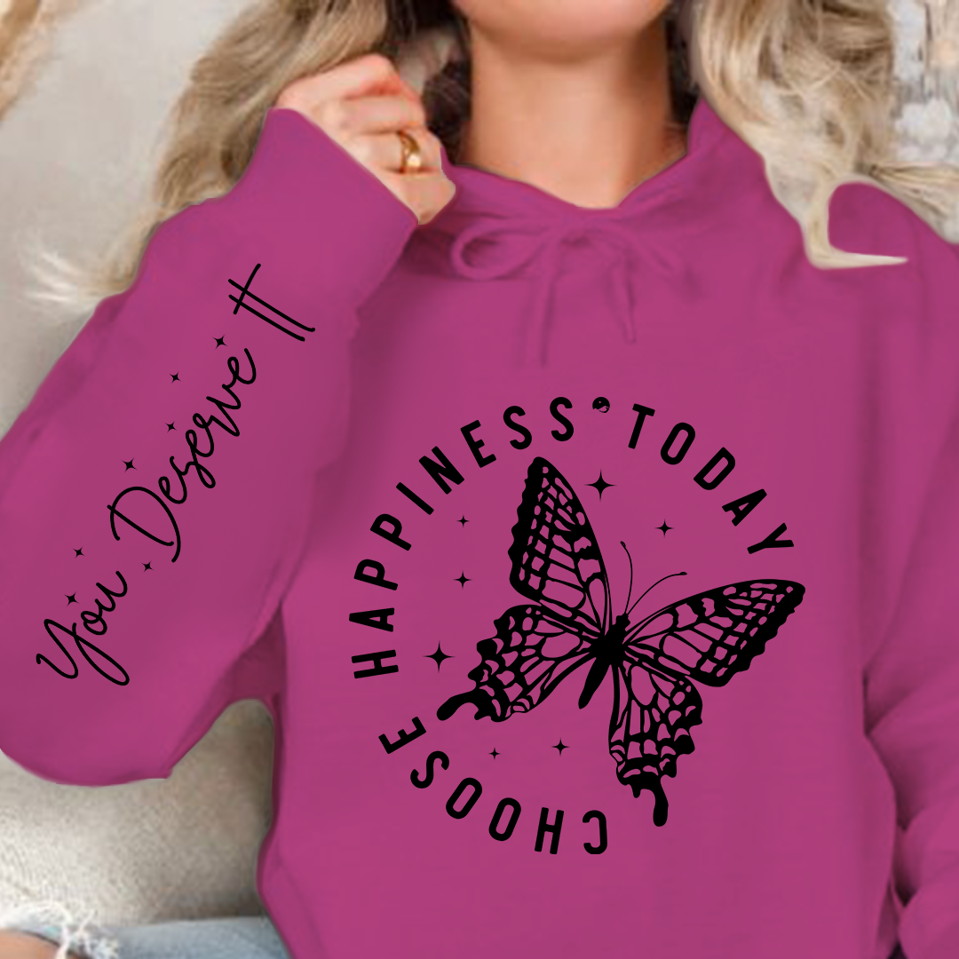 Hoodie Unisex Choose Happiness Today