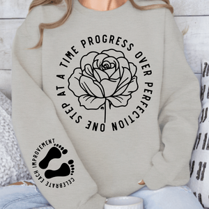 Sweatshirt Unisex One Step At A Time Progress Over Perfection