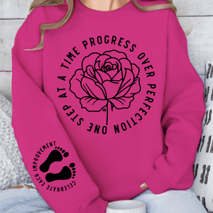 Sweatshirt Unisex One Step At A Time Progress Over Perfection