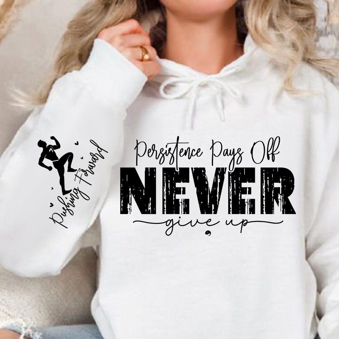 Hoodie Unisex Persistence Pays Off Never Give Up