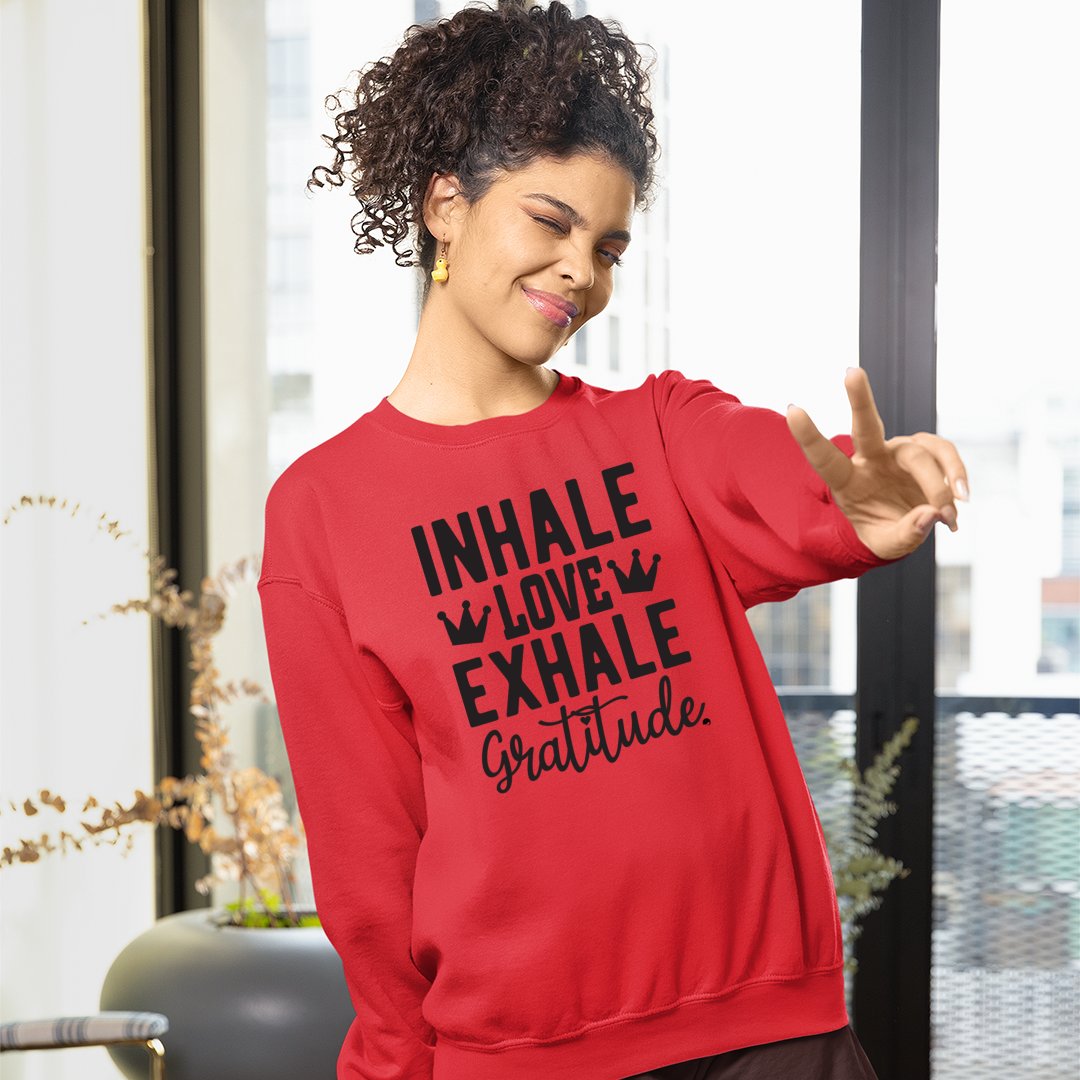 Sweatshirt Unisex Inhale Love Exhale Gratitude