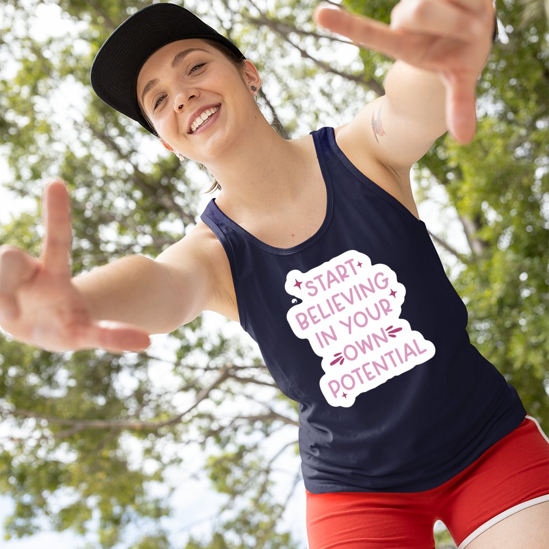 Unisex Jersey Tank Start Believing In Your Own Potential