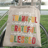 Tote Bag Thankful. Grateful. Blessed