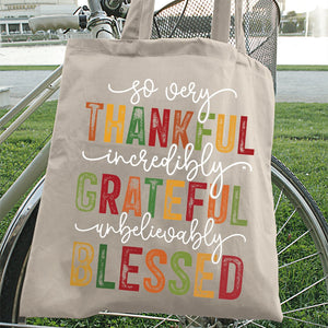 Tote Bag Thankful. Grateful. Blessed