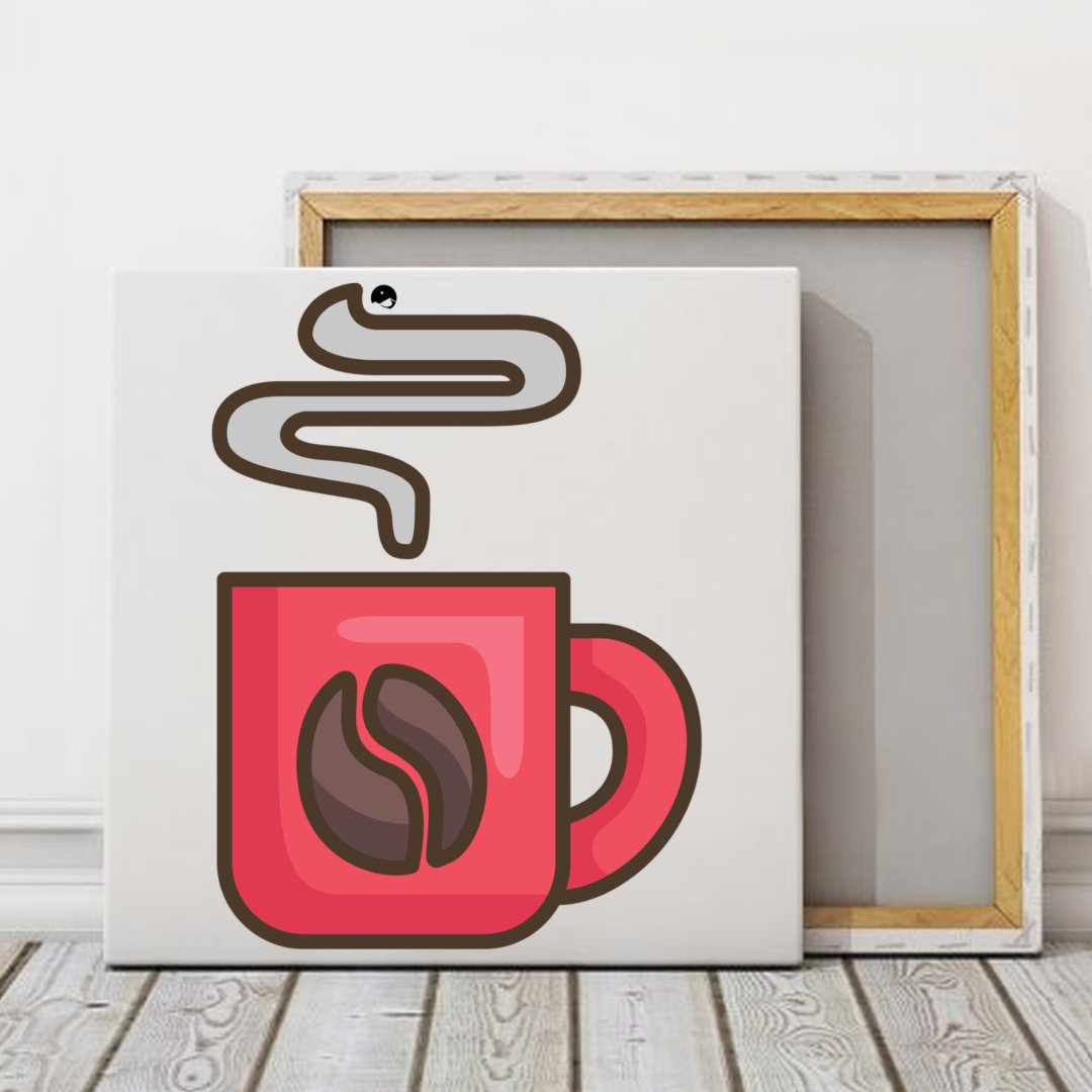 Square Stretched Canvas The Cup Of Coffee