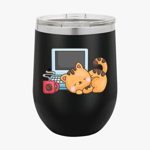 Wine Tumbler Coffee Break Cat Nap