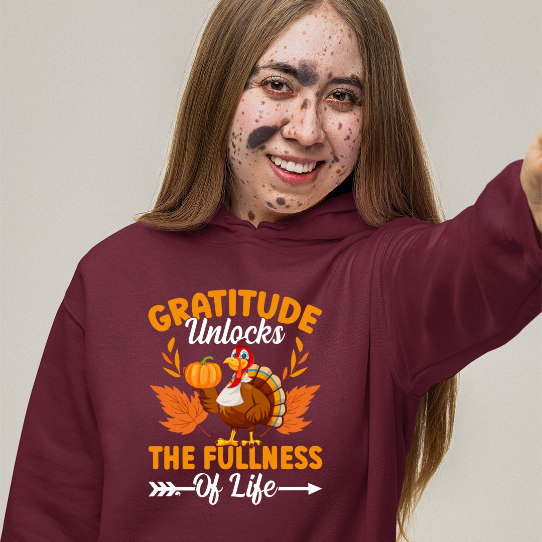 Hoodie Unisex Gratitude Unlocks The Fullness Of Life