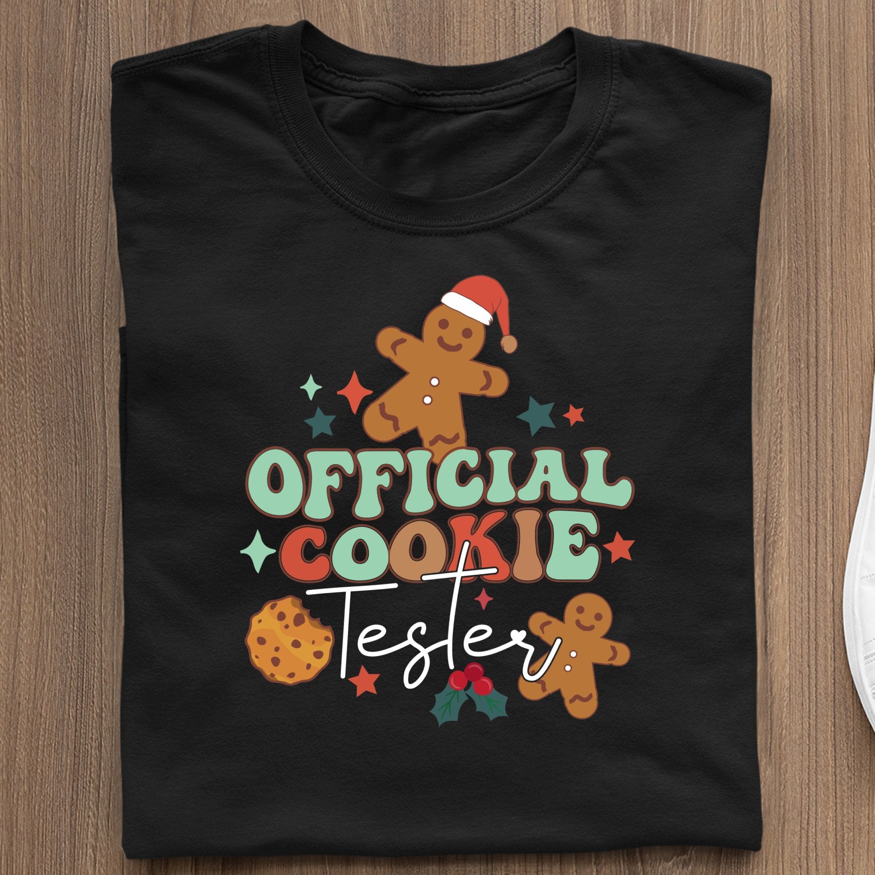 T-Shirt Official Cookie Tester Baker Retro Couple Matching Family Christmas Bake Tester