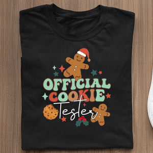 T-Shirt Official Cookie Tester Baker Retro Couple Matching Family Christmas Bake Tester