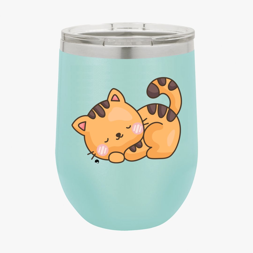 Wine Tumbler Cute Cat