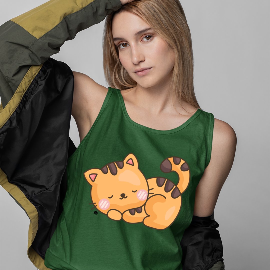 Unisex Jersey Tank Cute Cat