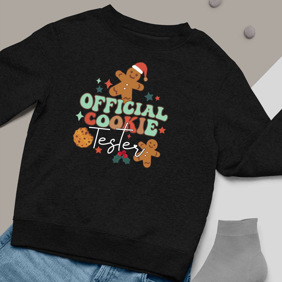 Sweatshirt Unisex Official Cookie Tester Baker Retro Couple Matching Family Christmas Bake Tester