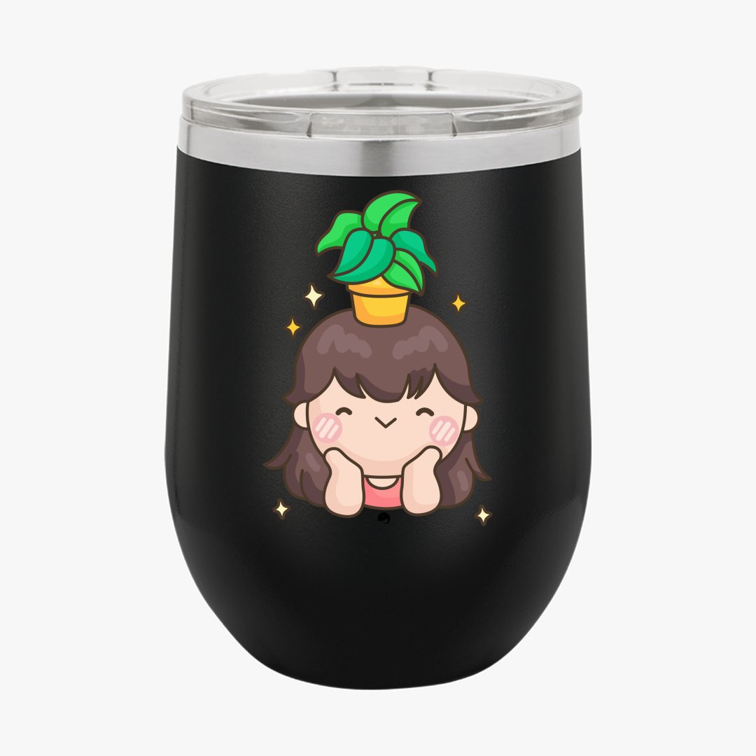 Wine Tumbler Shining And Flower