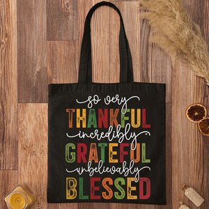 Tote Bag Thankful. Grateful. Blessed