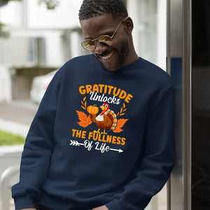 Sweatshirt Unisex Gratitude Unlocks The Fullness Of Life