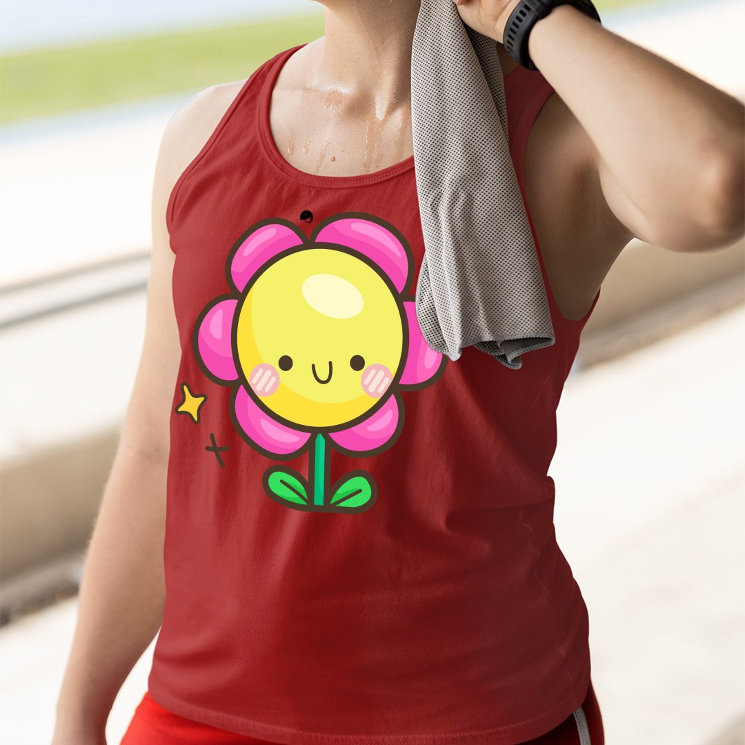 Unisex Jersey Tank Happy Flower