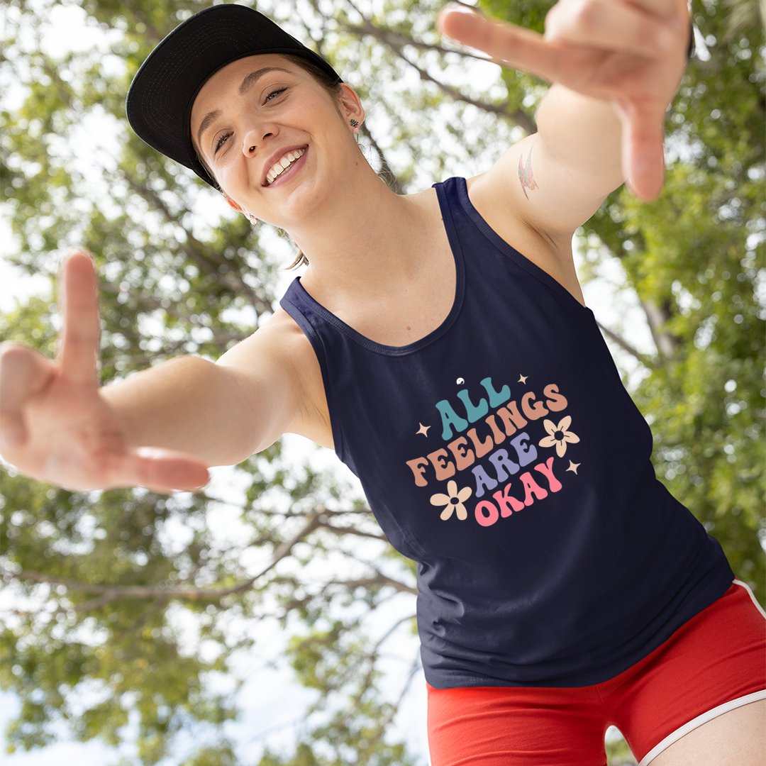 Unisex Jersey Tank All Feelings Are Okay