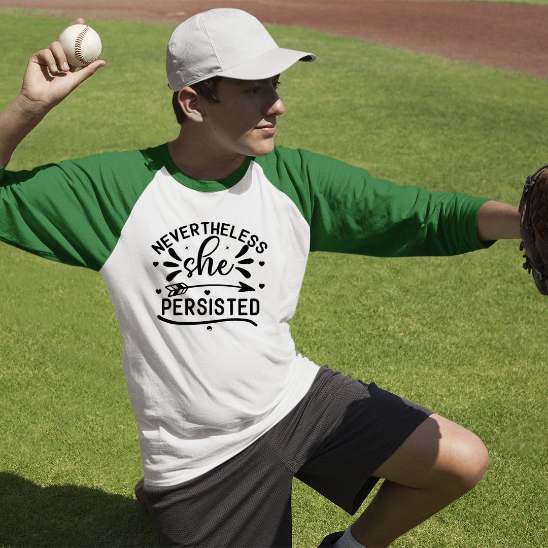 Unisex Sleeve Baseball Tee Never The Less She Persisted