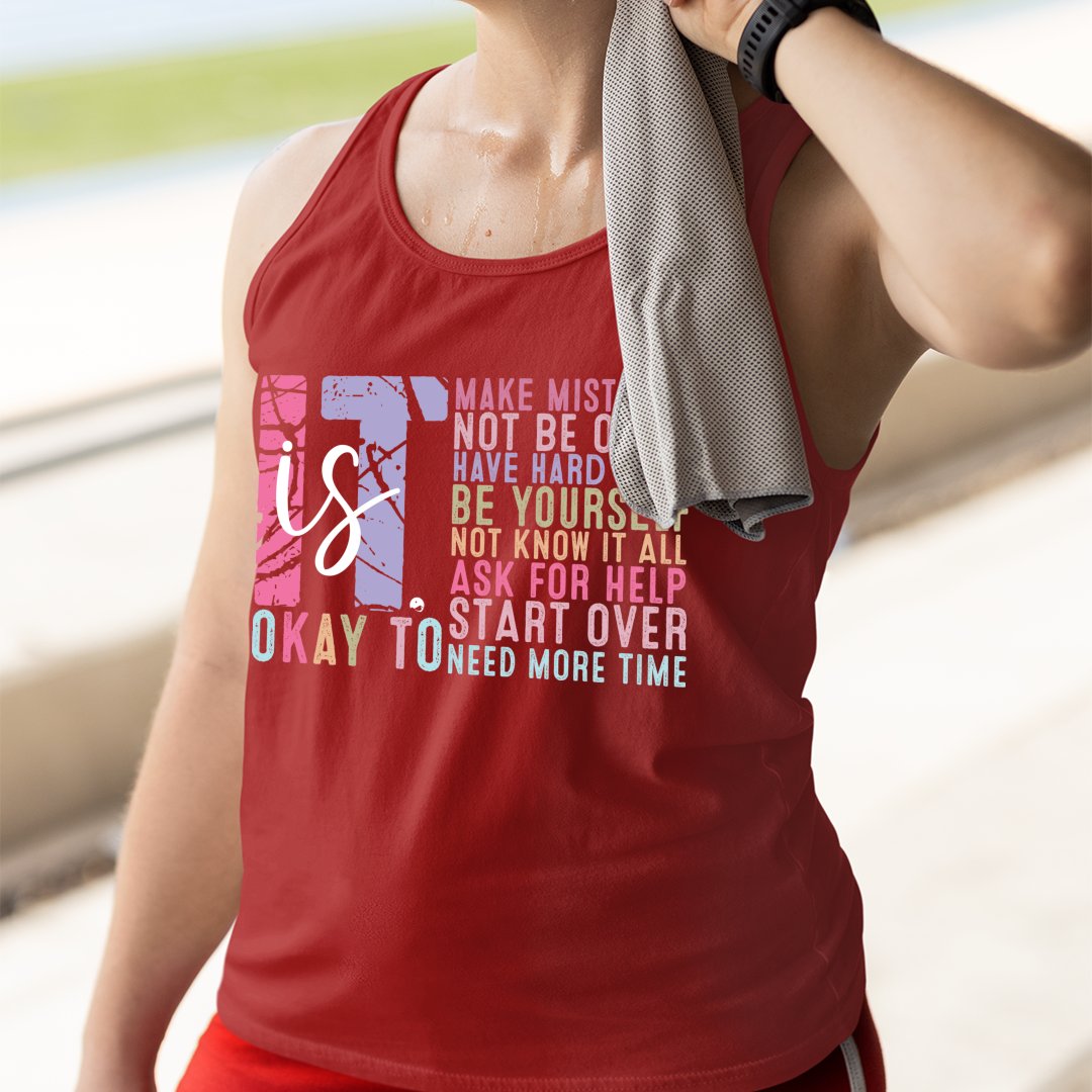 Unisex Jersey Tank It's Okay Motivation Mental Health