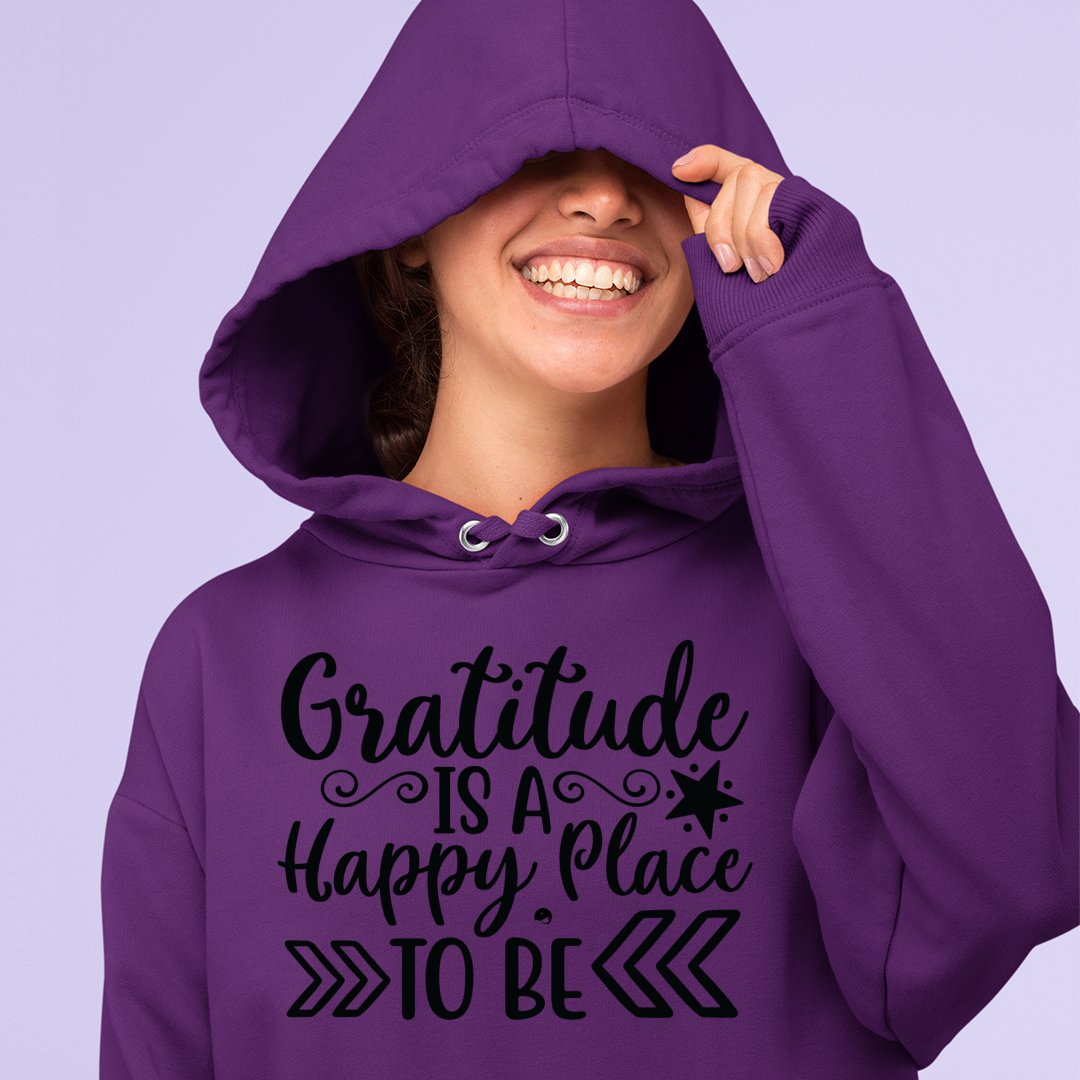 Hoodie Unisex Gratitude Is A Happy Place To Be