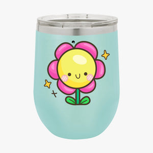 Wine Tumbler Happy Flower