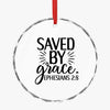 Crystal Glass Ornament Saved By Grace Ephesians