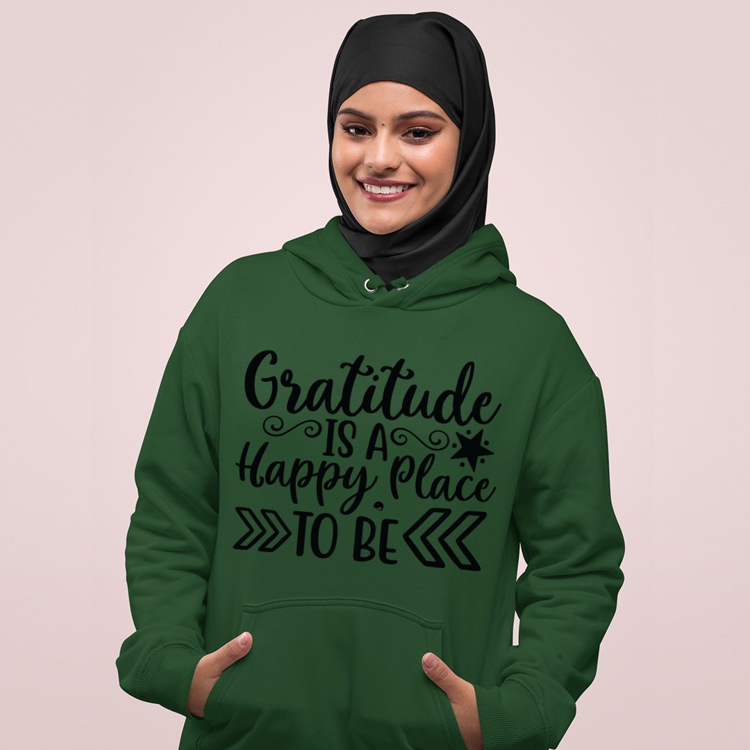 Hoodie Unisex Gratitude Is A Happy Place To Be