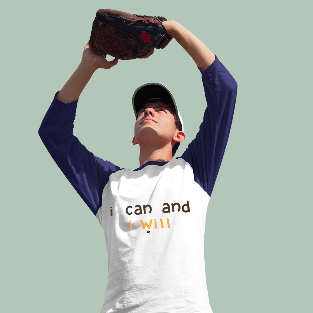 Unisex Sleeve Baseball Tee I Can And I Will