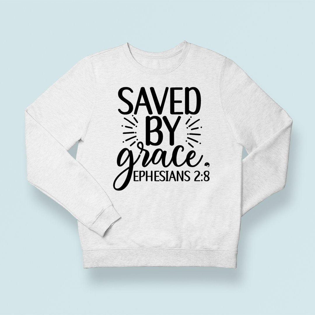 Sweatshirt Unisex Saved By Grace Ephesians