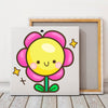 Square Stretched Canvas Happy Flower