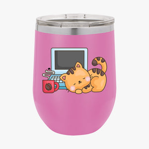 Wine Tumbler Coffee Break Cat Nap