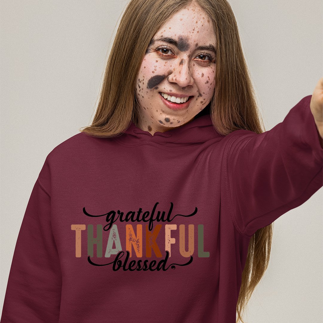 Hoodie Unisex Grateful Thankful Blessed