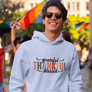 Hoodie Unisex Grateful Thankful Blessed