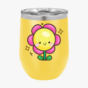 Wine Tumbler Happy Flower