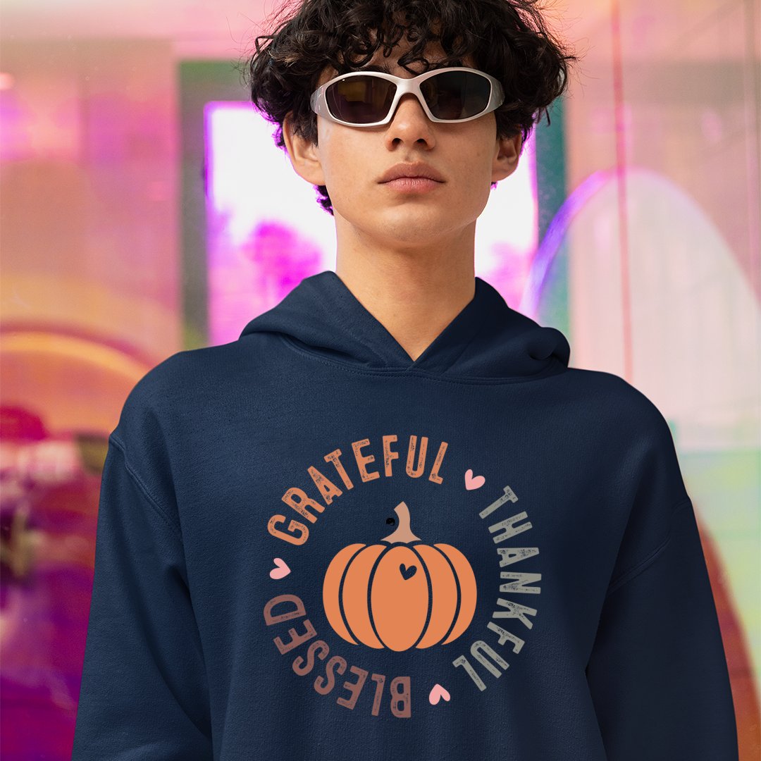 Hoodie Unisex Grateful Thankful Blessed