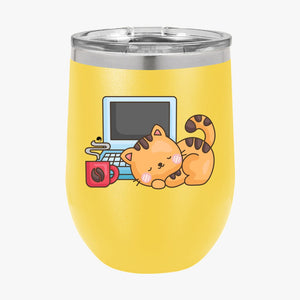 Wine Tumbler Coffee Break Cat Nap